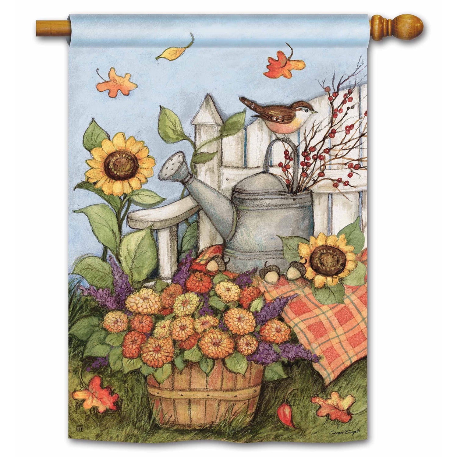 Autumn Garden House Flag