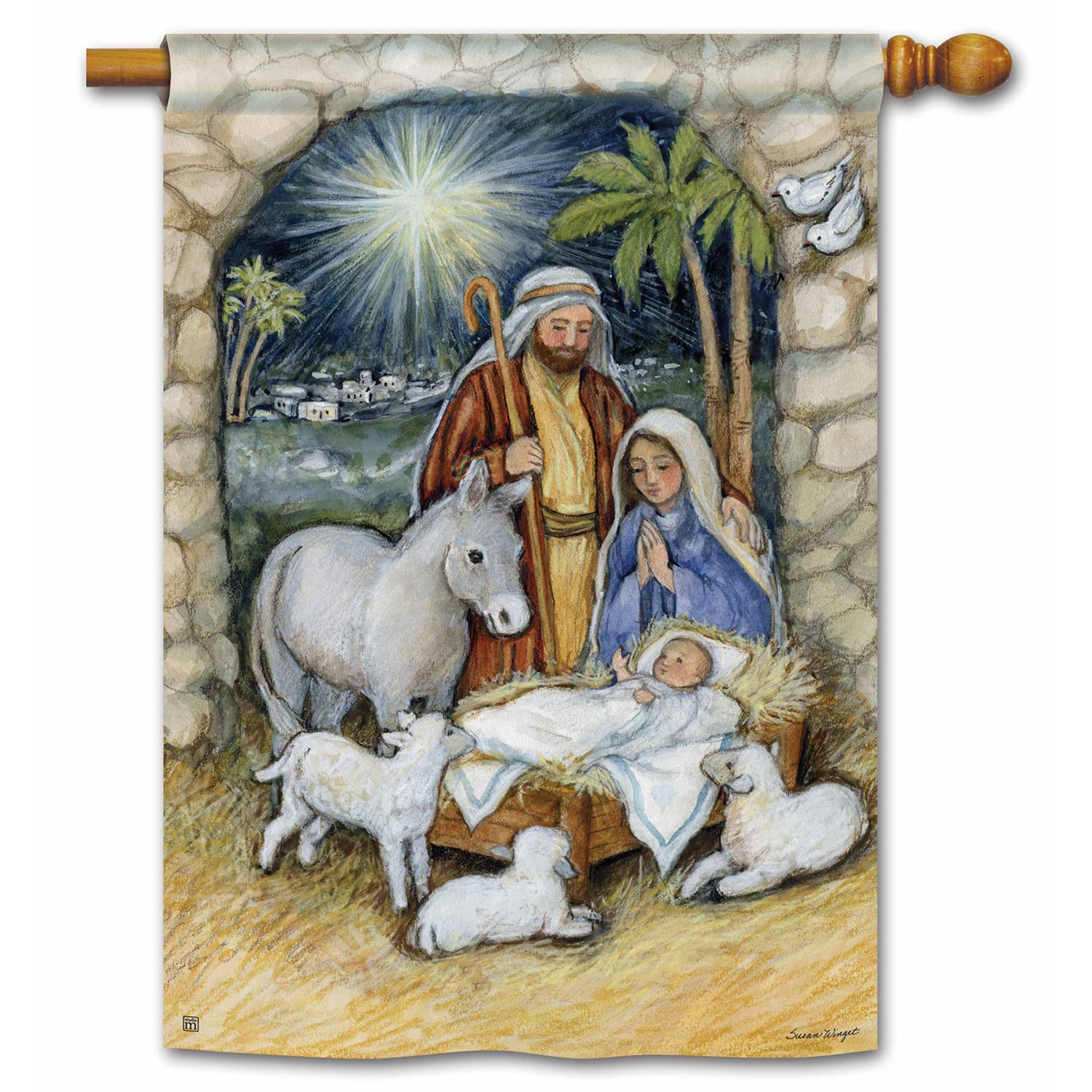 Magnet Works Silent Night House Flag