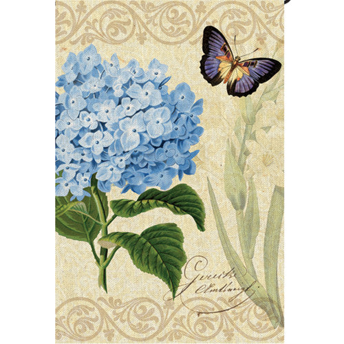 Botanical Fresh Blue Illuminated Garden Flag