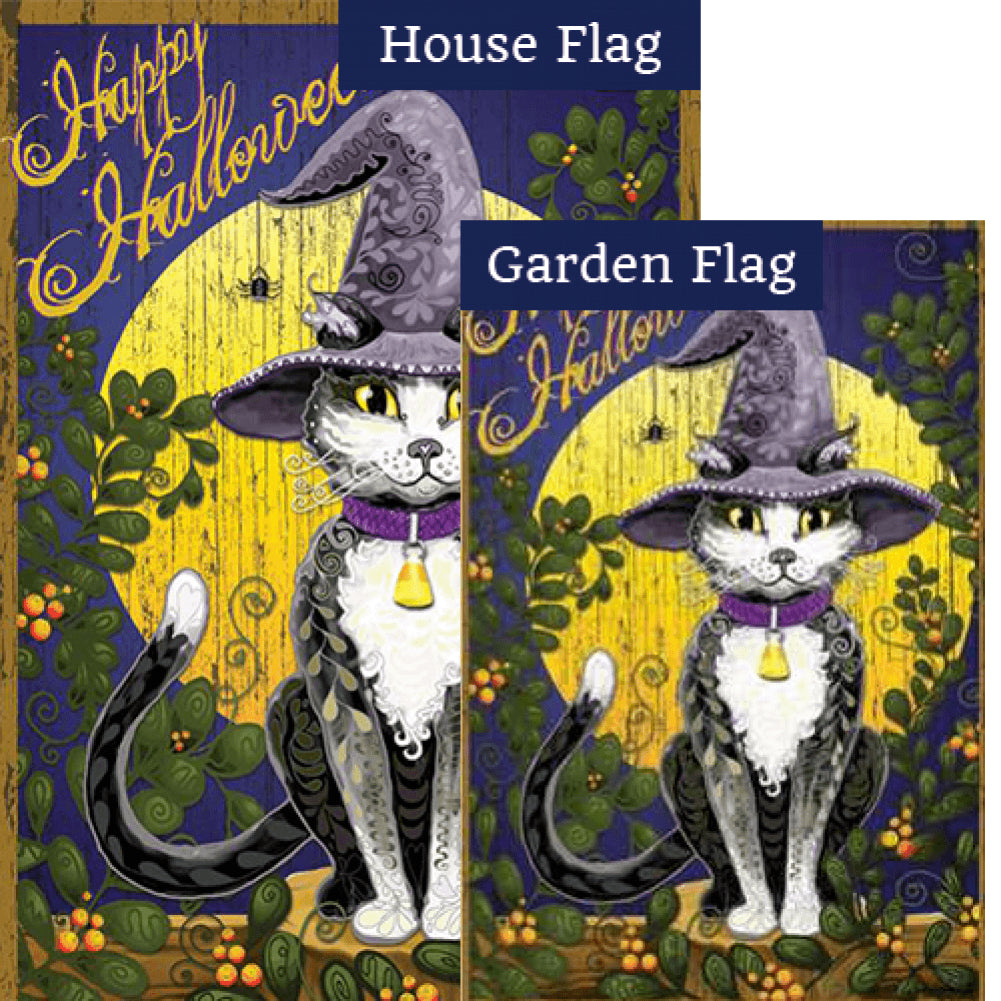 Candy Corn Cat PremierSoft Double Sided Flags Set (2 Pieces)