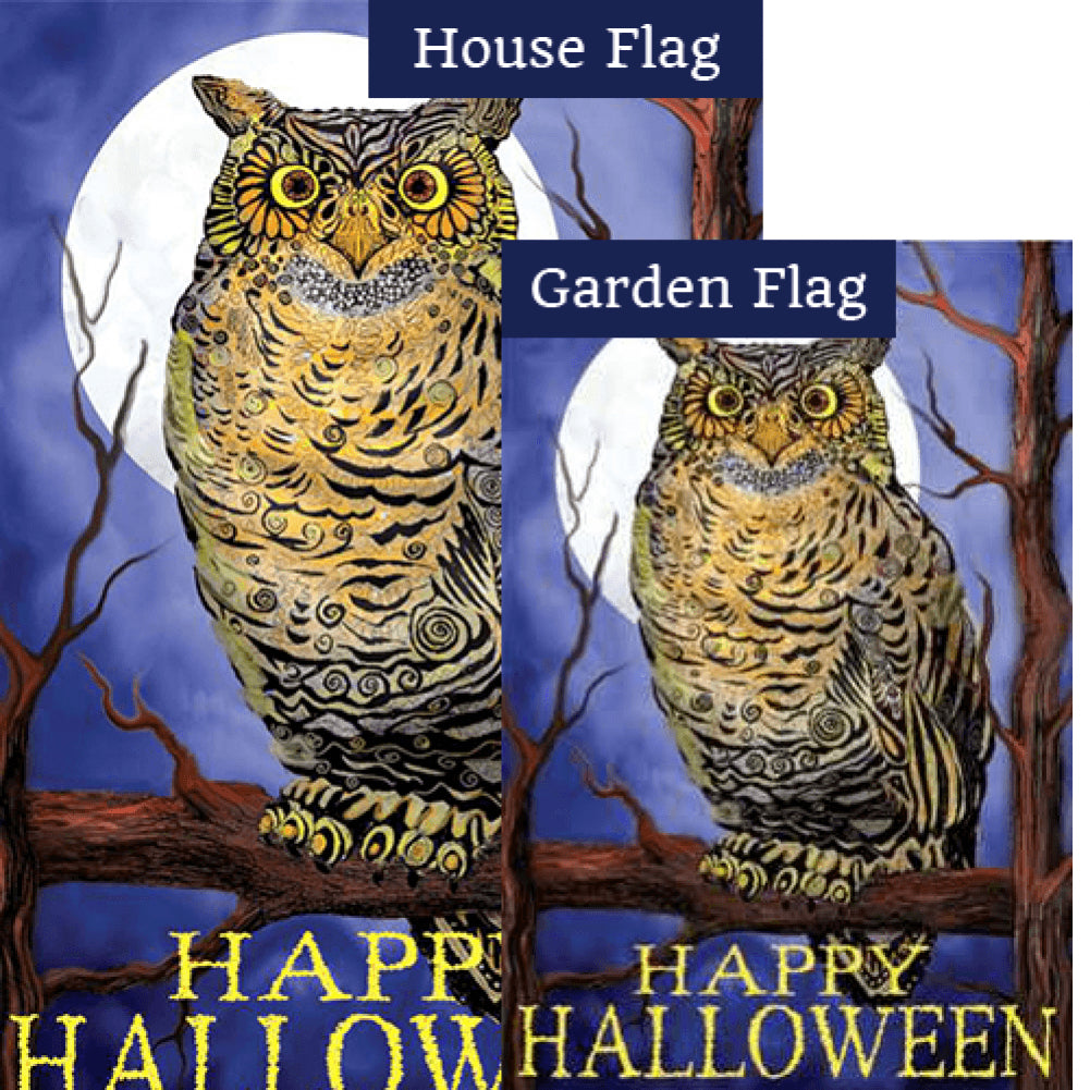 Owl and Moon PremierSoft Double Sided Flags Set (2 Pieces)