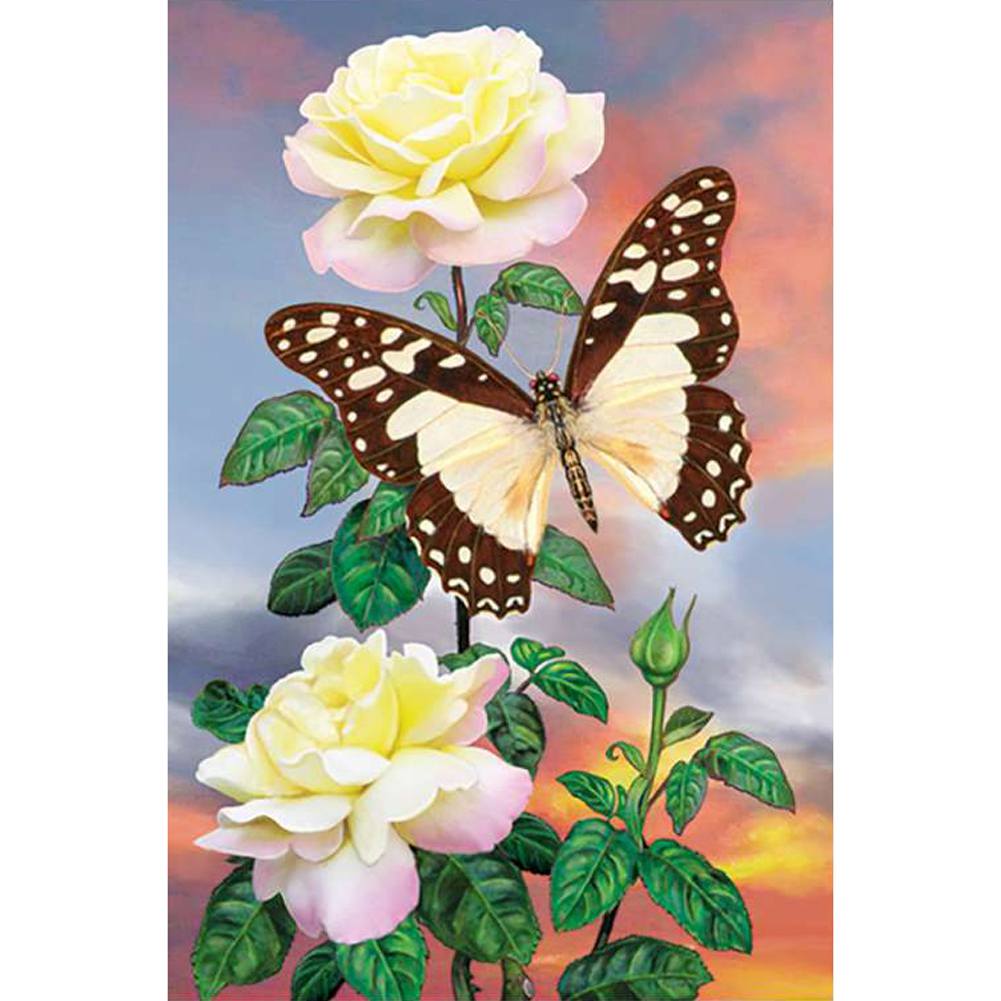 White Lady Swallowtail Illuminated Garden Flag