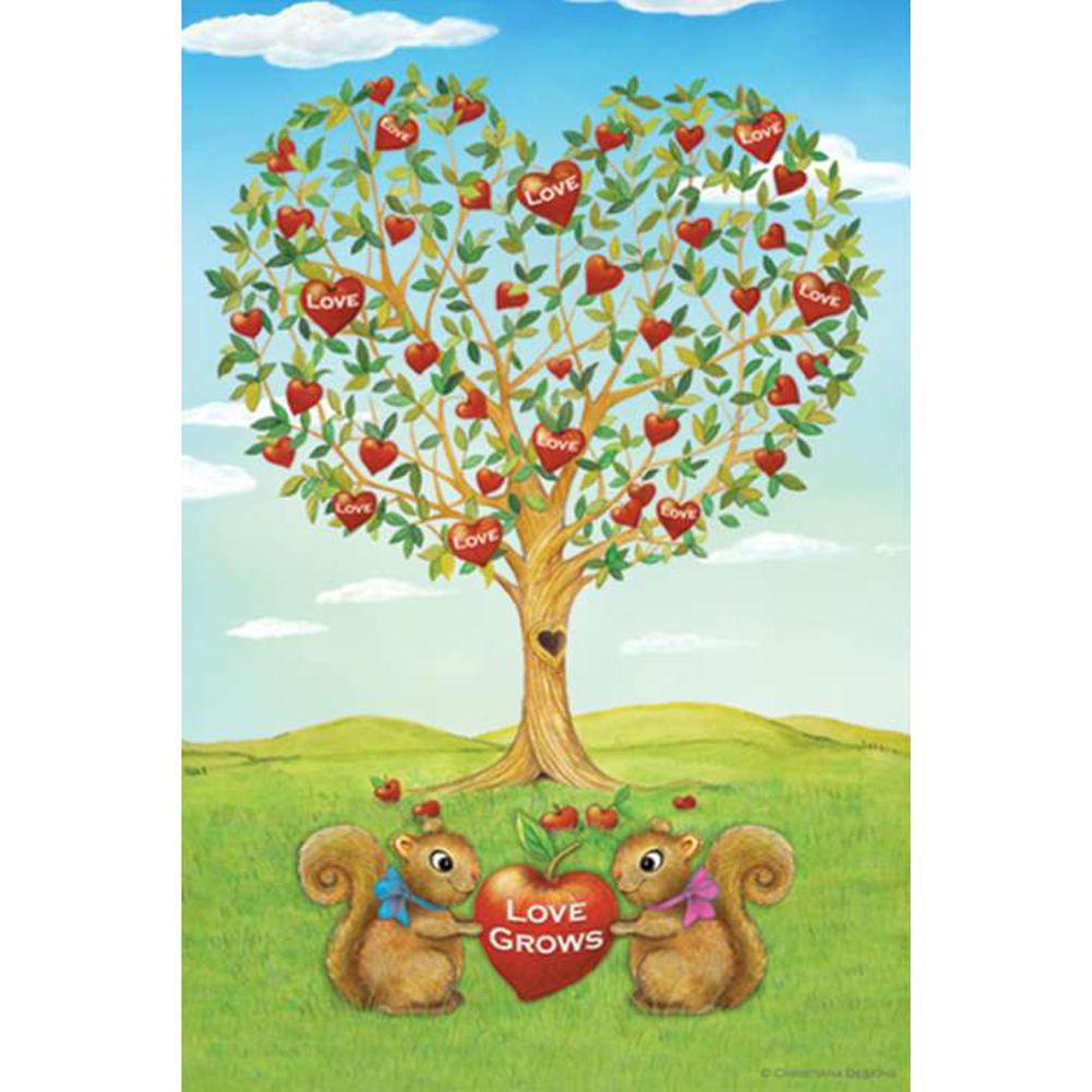 Love Grows Squirrels PremierSoft Double Sided Garden Flag