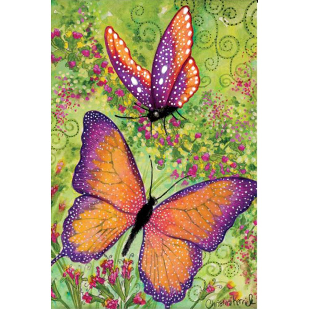 Butterfly Sparkles Illuminated Garden Flag