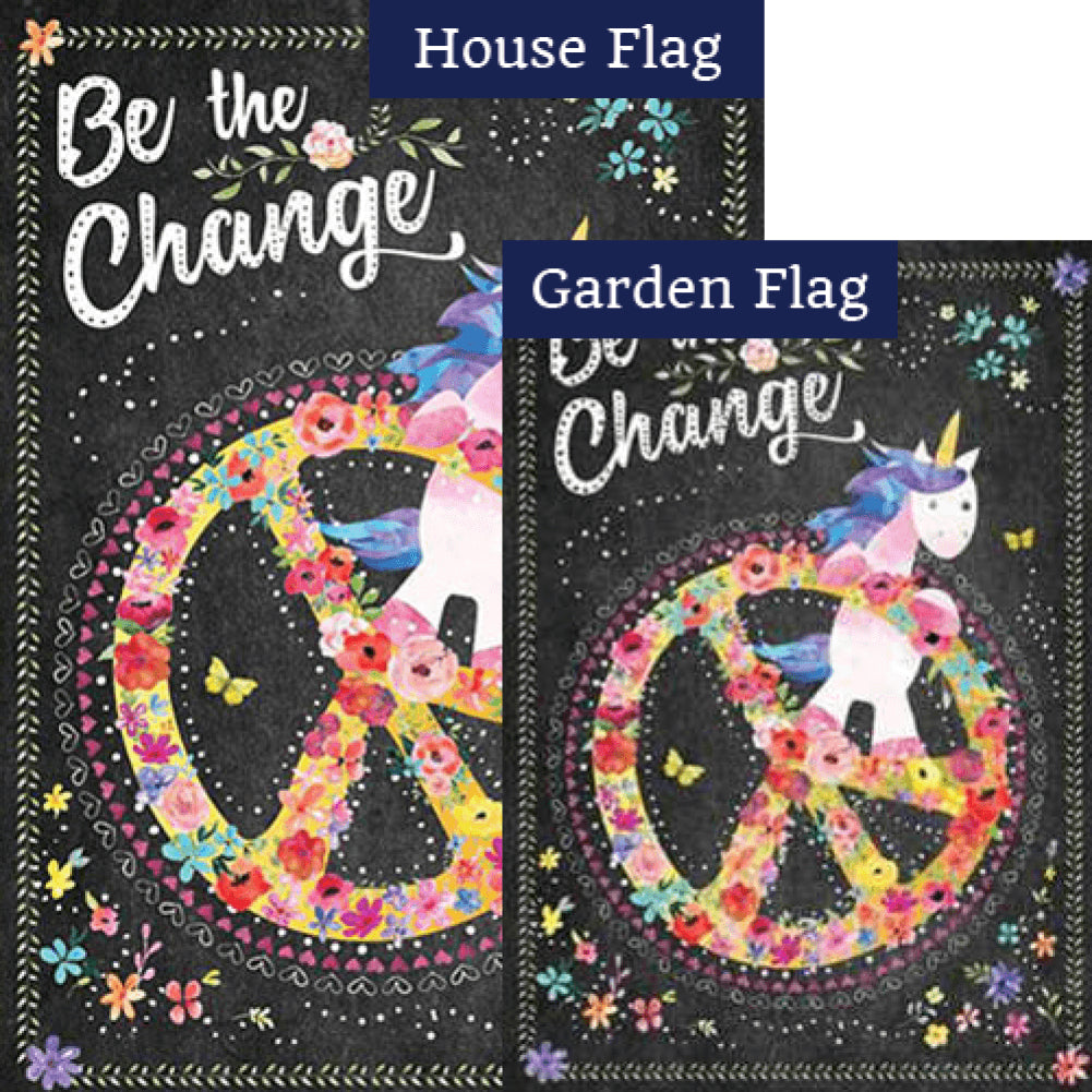 Be The Change Double Sided Flags Set (2 Pieces)