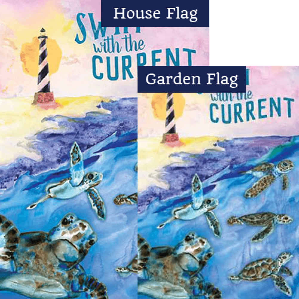 Swim With The Current Double Sided Flags Set (2 Pieces)