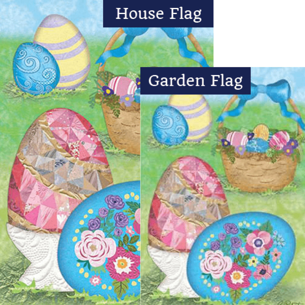 Elegant Easter Eggs Flags Set (2 Pieces)