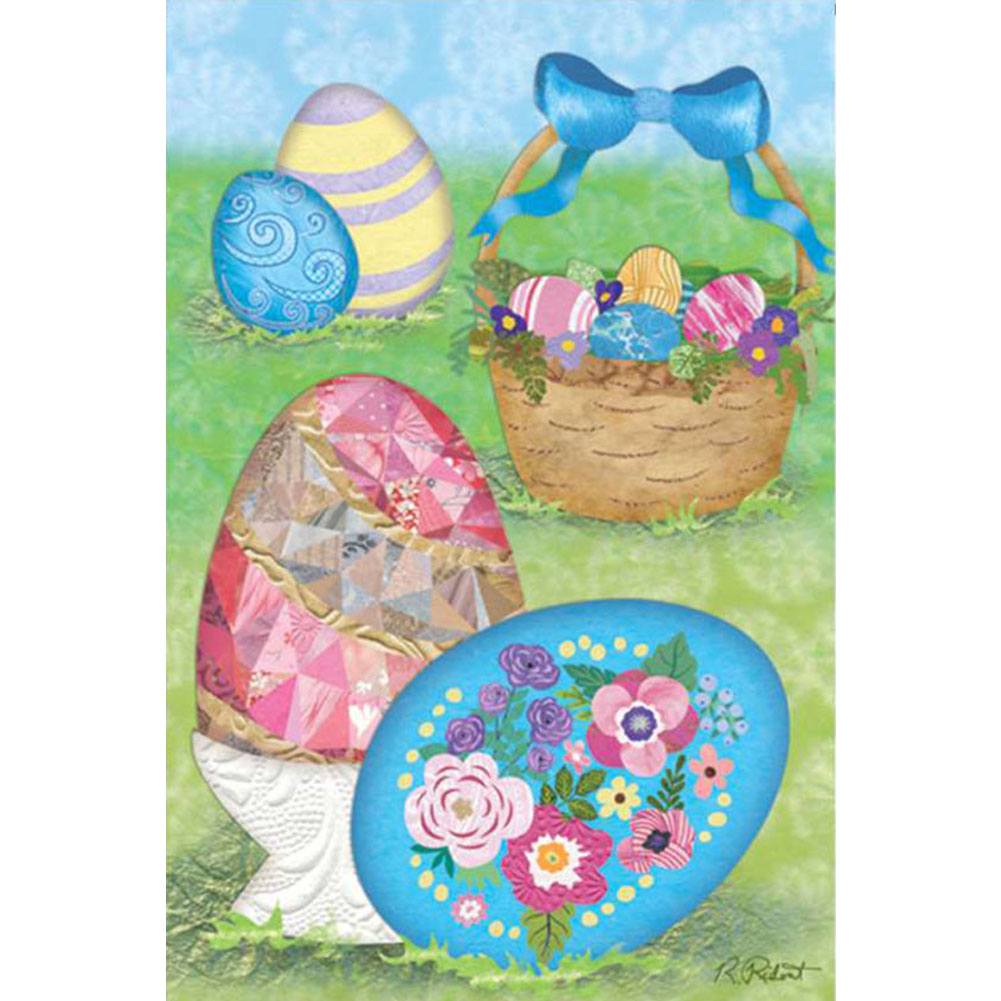 Elegant Easter Eggs Illuminated Garden Flag