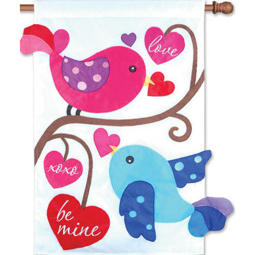 Love Birds Double Appliqued House Flag