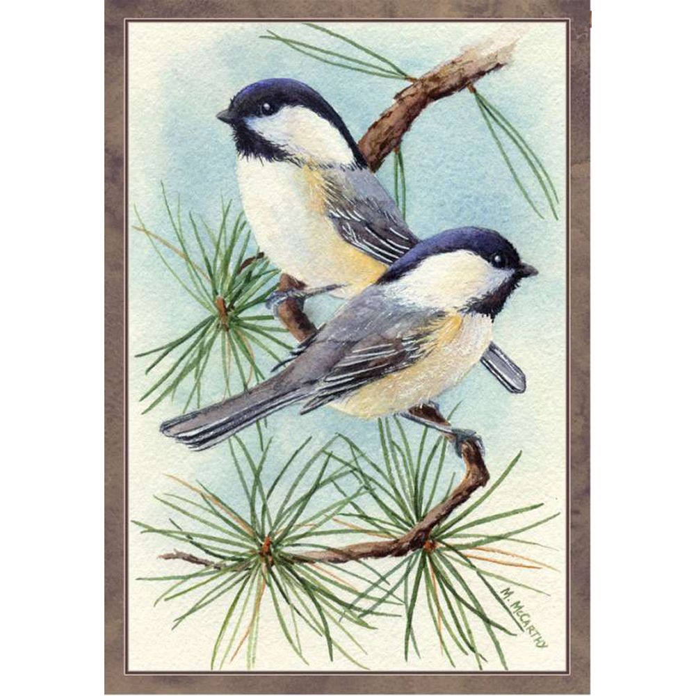 Chickadee Vignette Illuminated House Flag