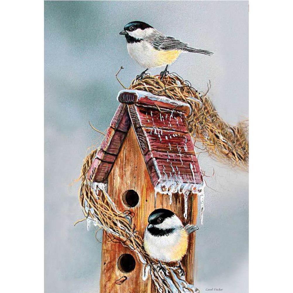 Early Bird Chickadee Illuminated House Flag