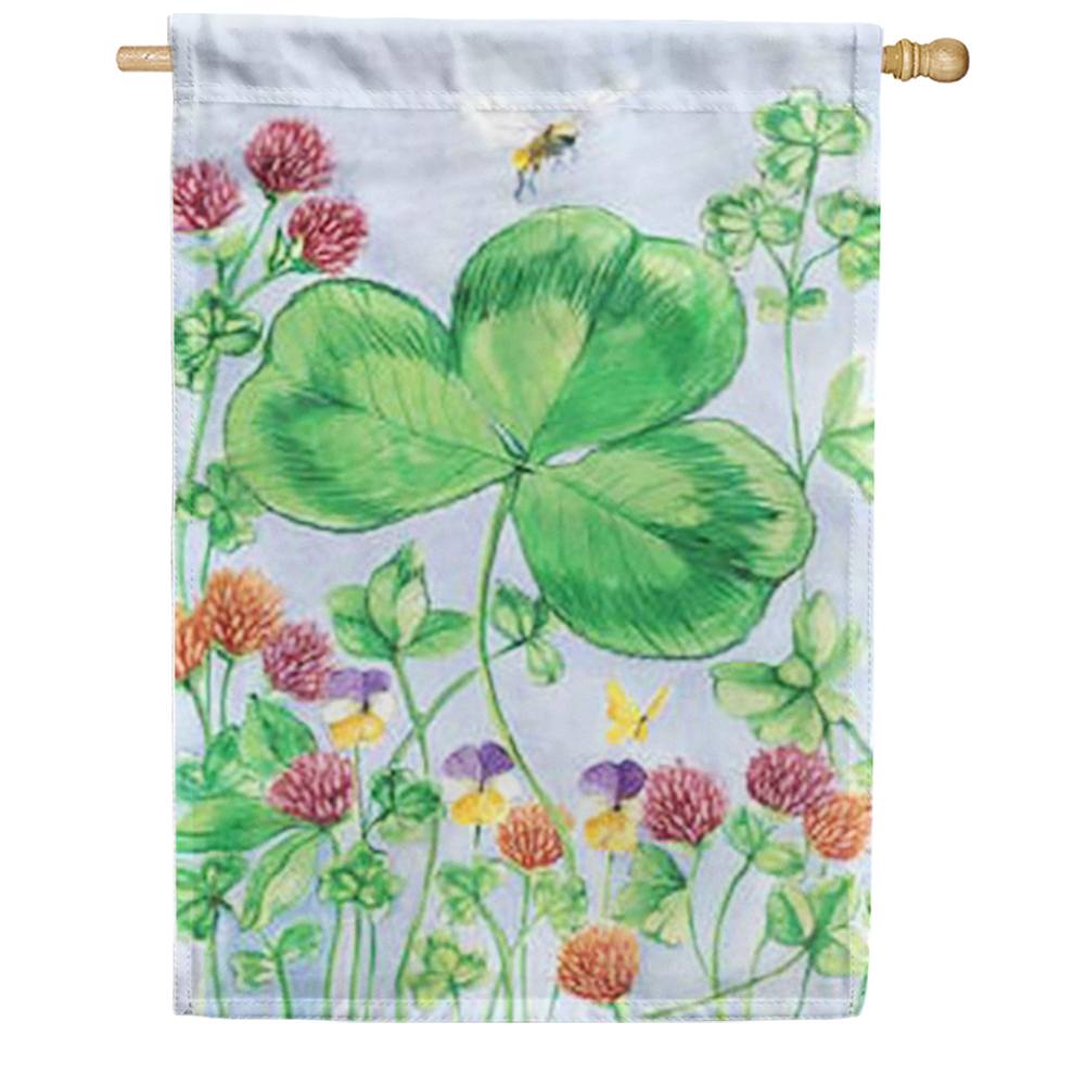 Clover And Bee House Flag