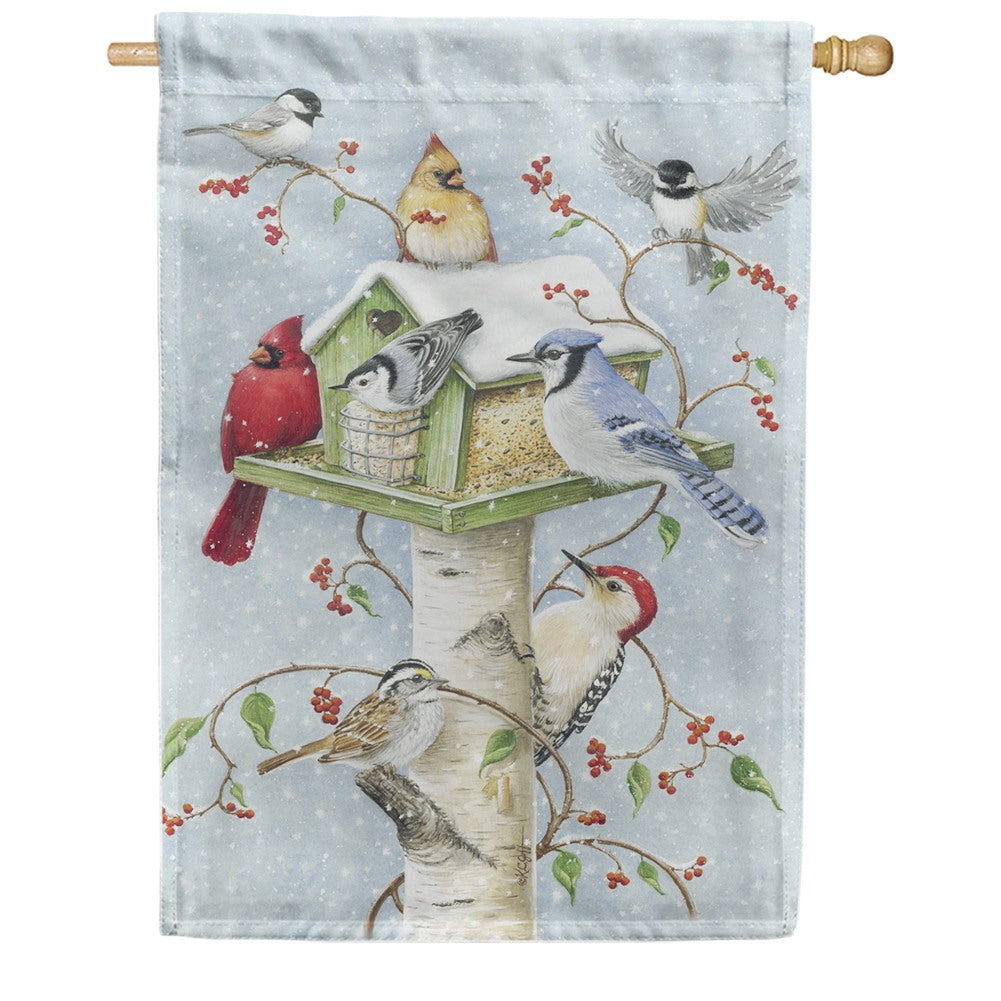 Winter Birds Toland House Flag