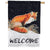 Winter Welcome Fox House Flag