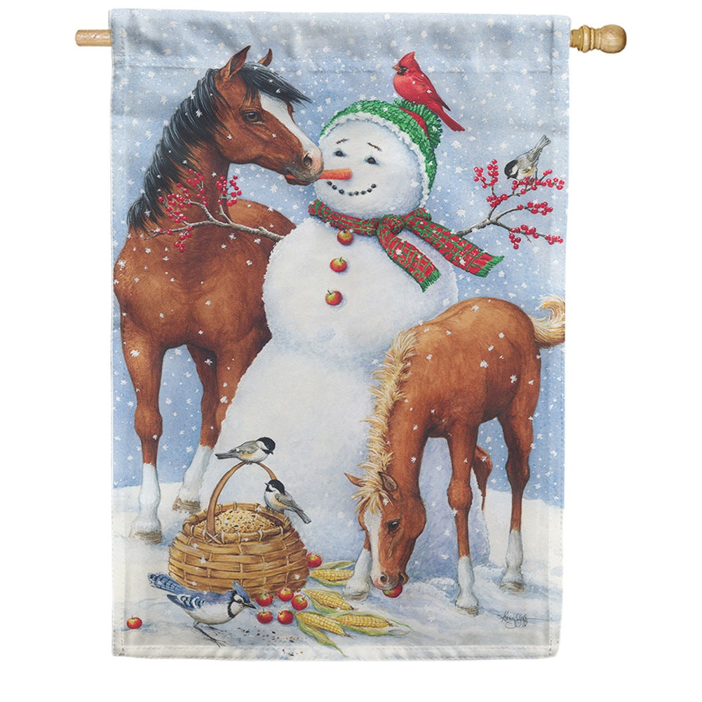 Snowman Pasture House Flag