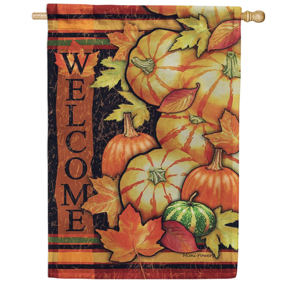 Tumbled Gourds Welcome House Flag