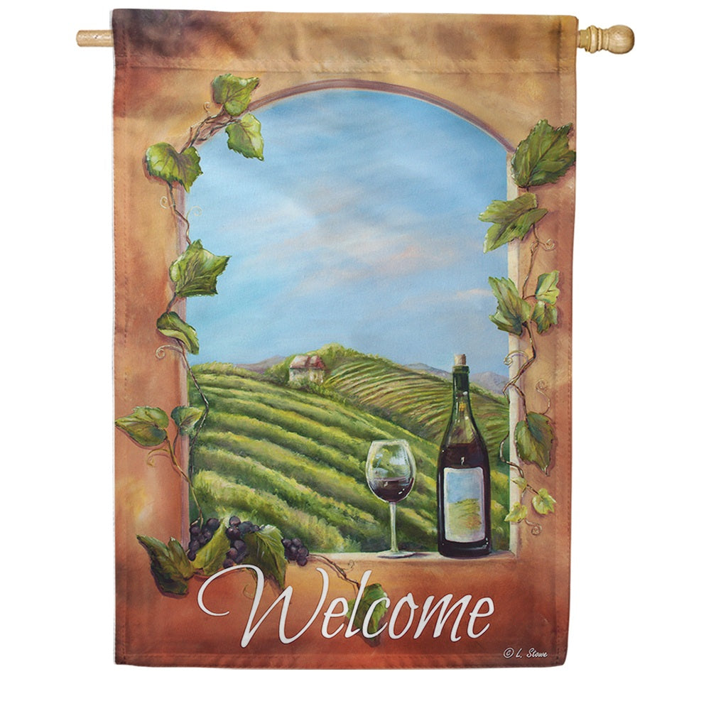 Vineyard View Welcome House Flag
