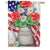 Patriotic Flower Bouquet House Flag