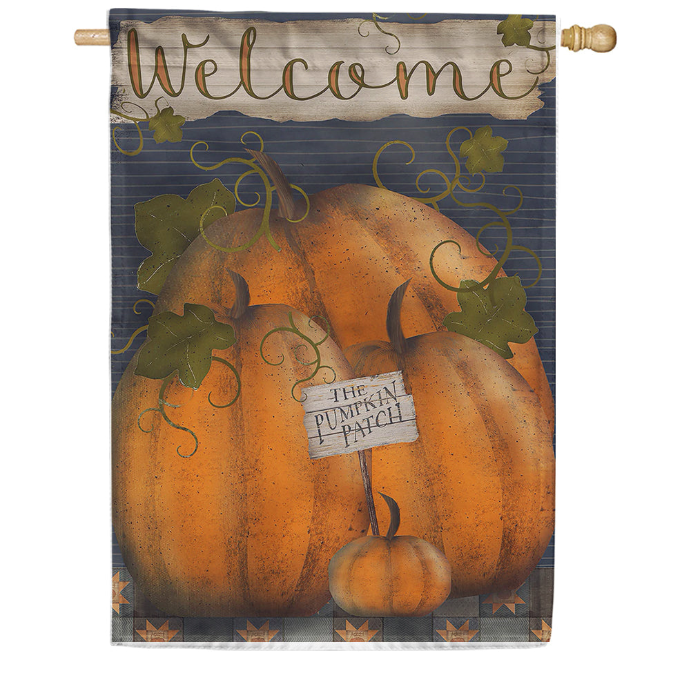 Pumpkin Patch Welcome House Flag