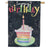 Rainbow Cake Birthday House Flag