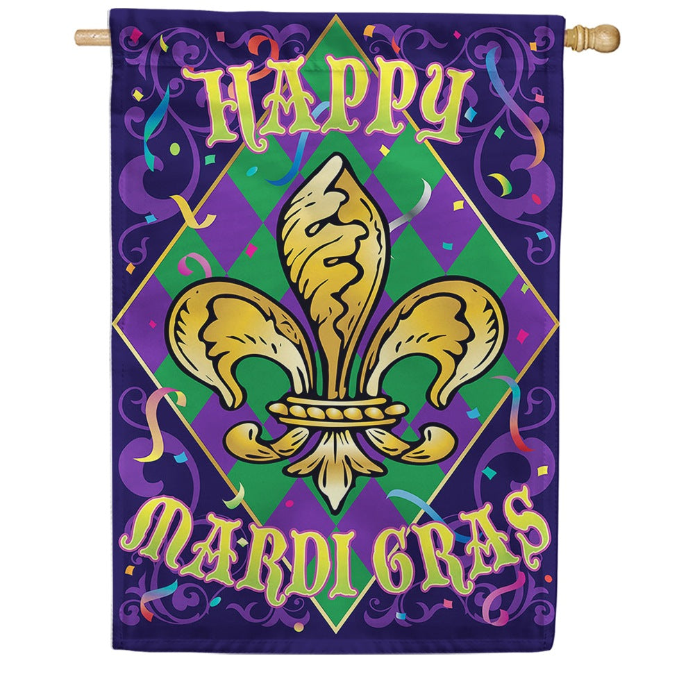 Mardi Gras Confetti House Flag