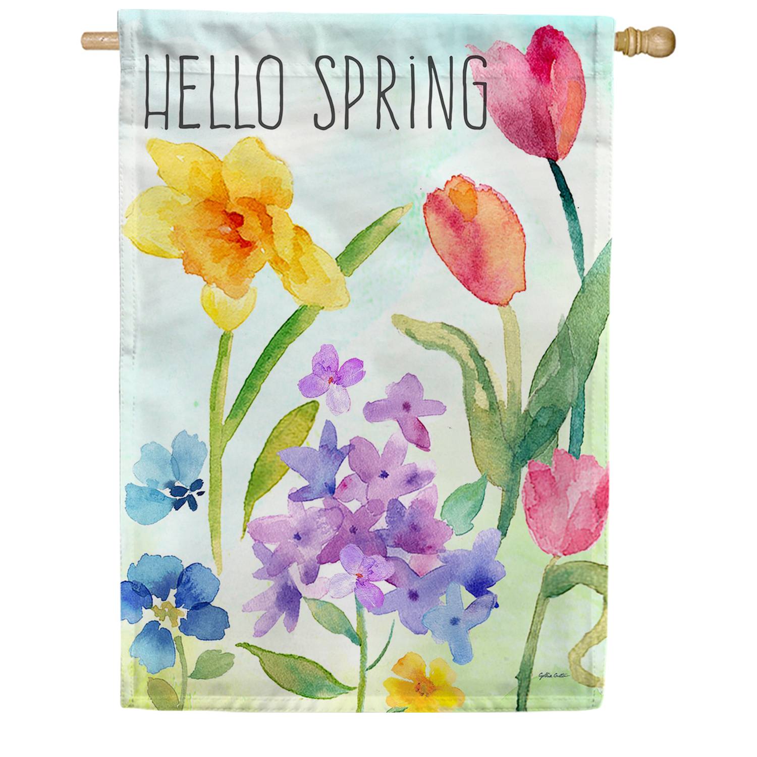 Spring Watercolors House Flag