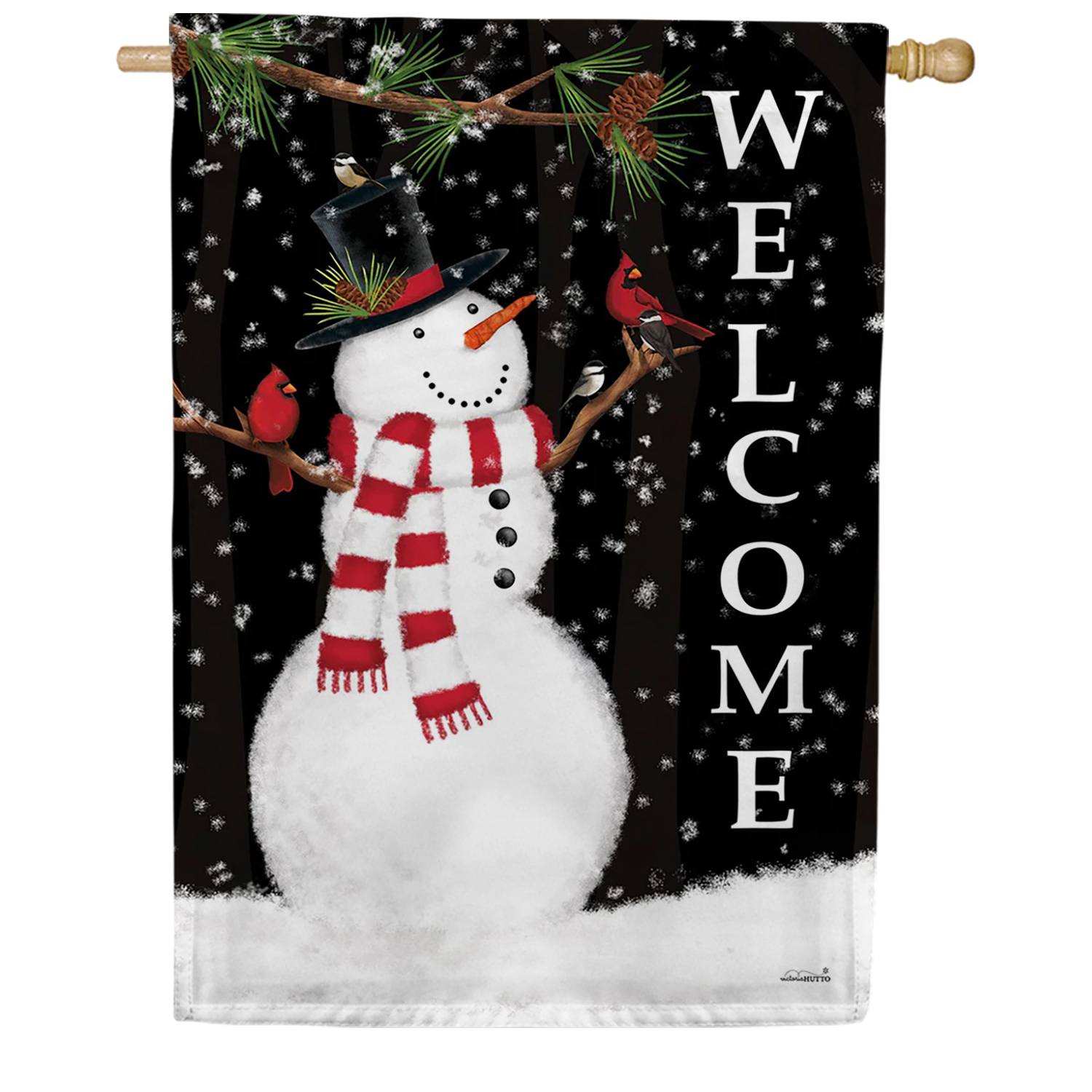 Forest Snowman House Flag