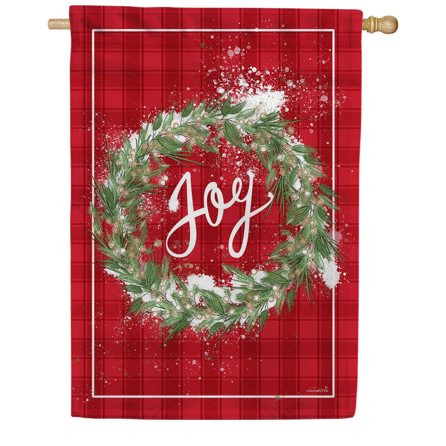 Christmas Joy Wreath House Flag