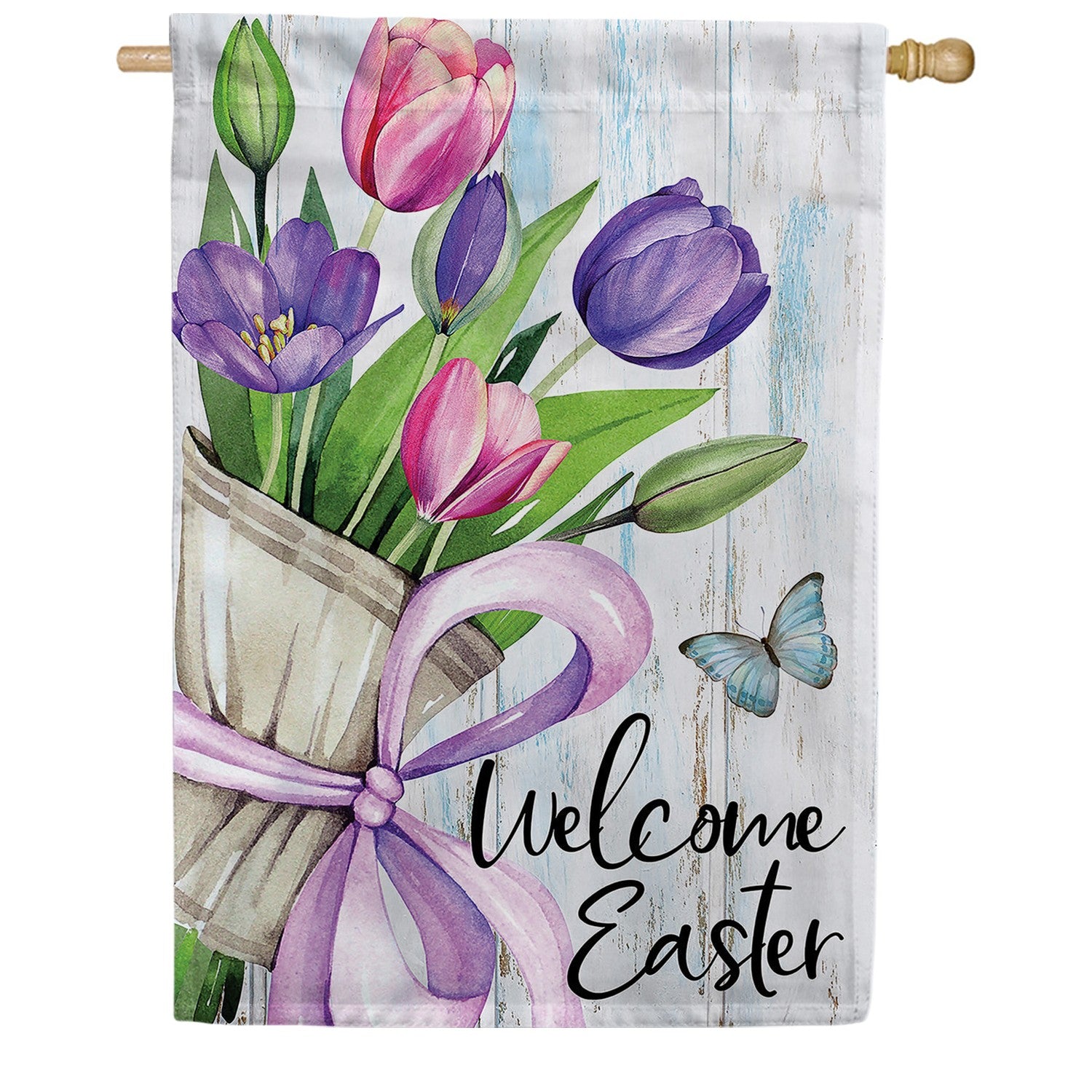 Welcome Easter House Flag