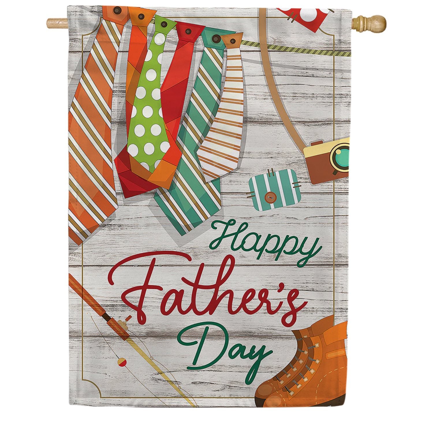 Rustic Fathers Day House Flag