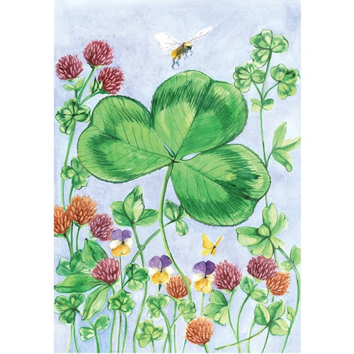 Clover And Bee Garden Flag