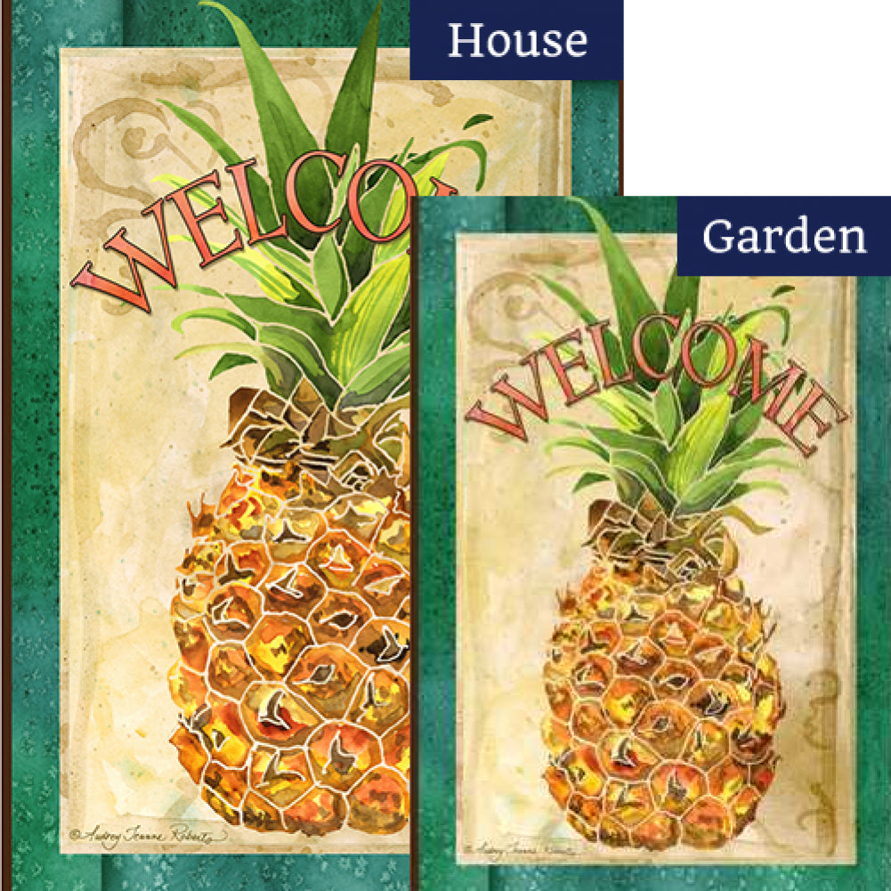 Pineapple Welcome Toland Flags Set (2 Pieces)