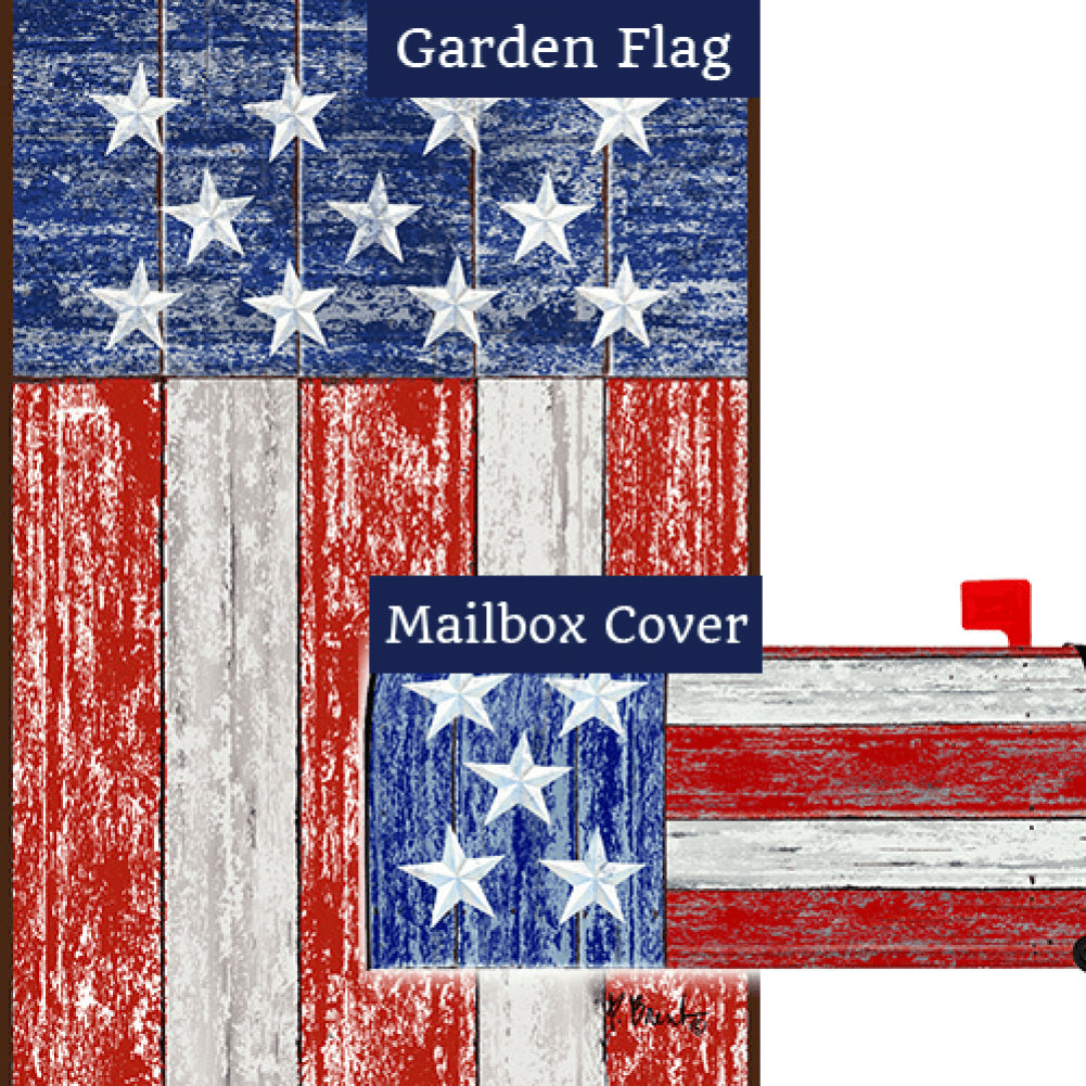 Distressed Wood USA Flag Mailwrap Set (2 Pieces)