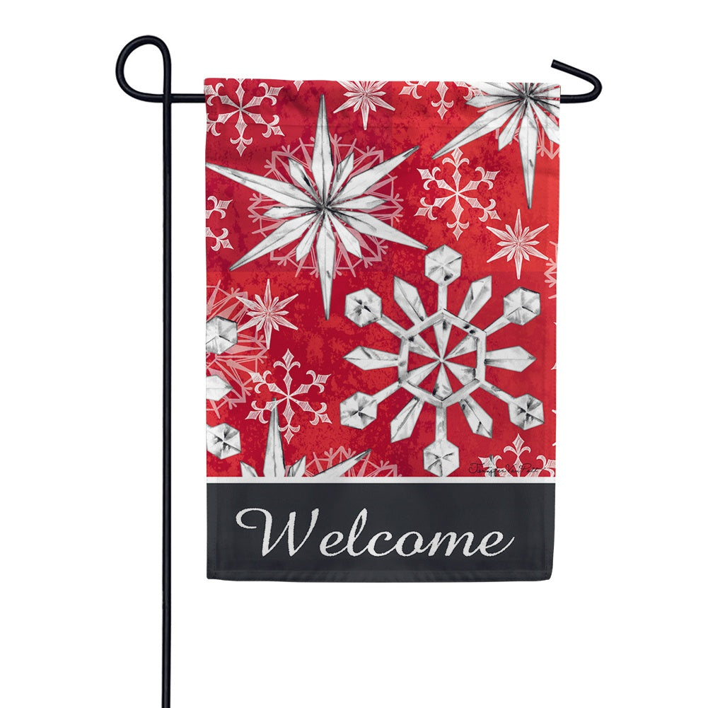 Snowflake Salutations Garden Flag