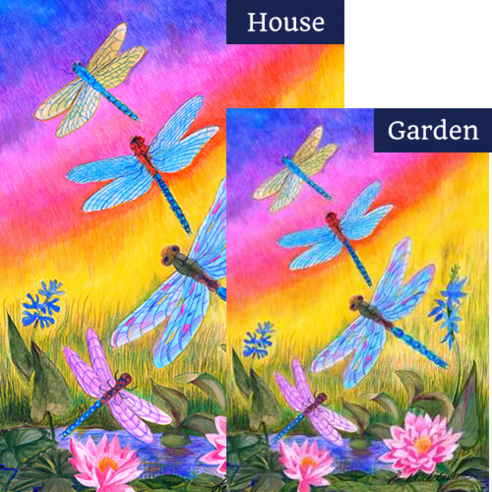 Dusk Dragonflies Flags Set (2 Pieces)