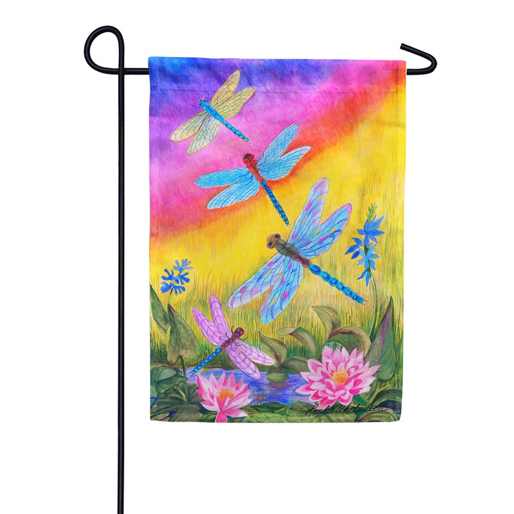 Dusk Dragonflies Garden Flag