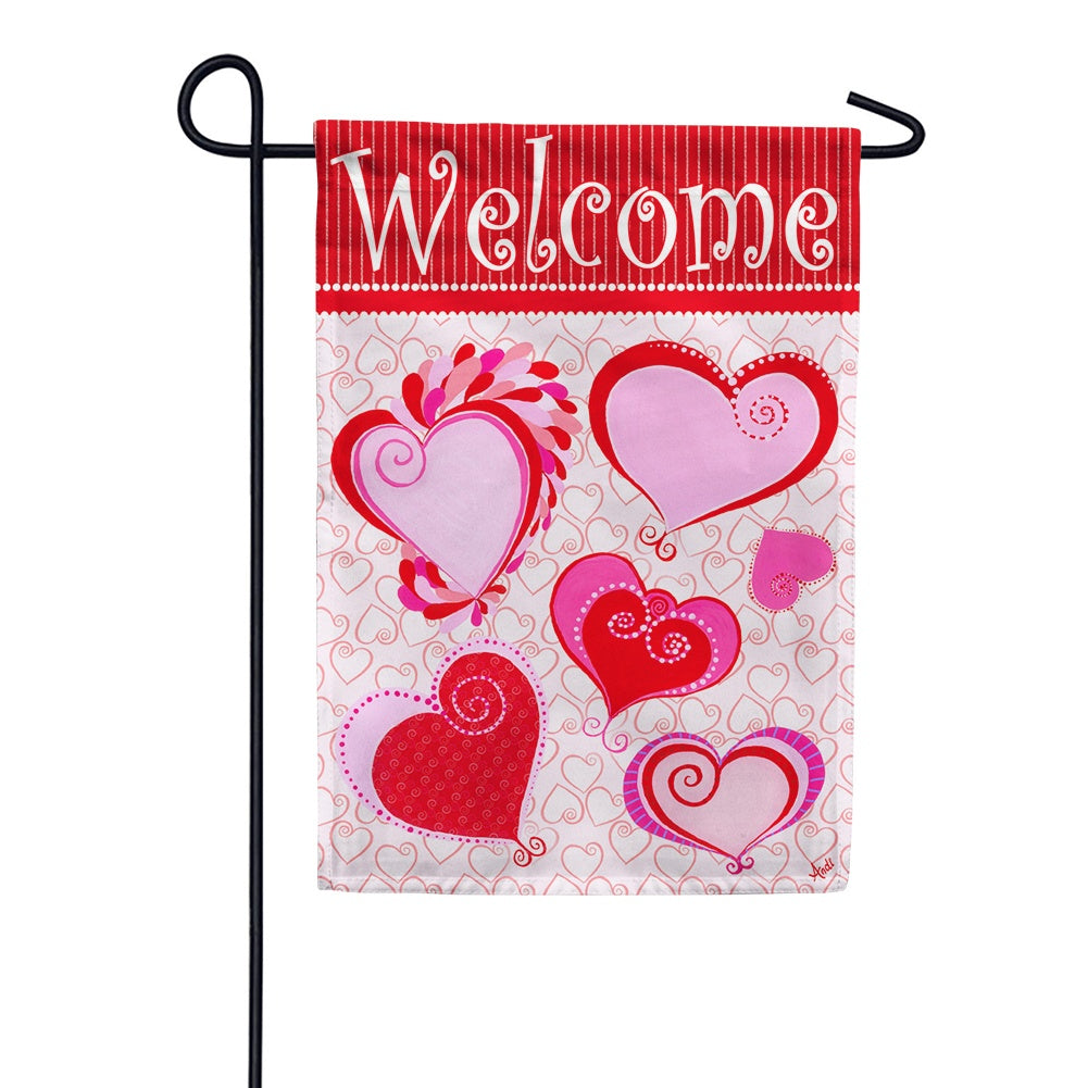 Paper Hearts Garden Flag