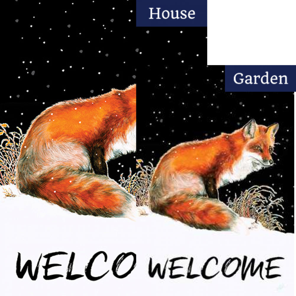 Winter Welcome Fox Flags Set (2 Pieces)
