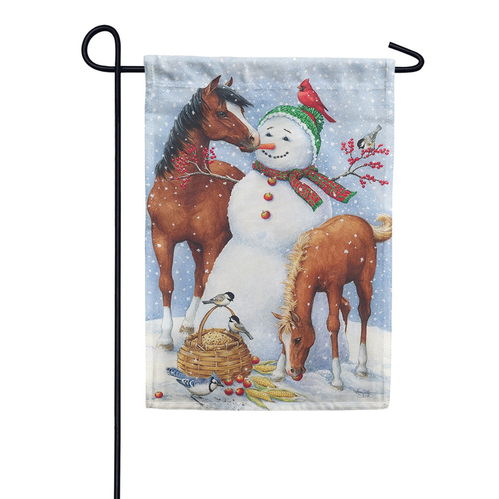 Snowman Pasture Garden Flag