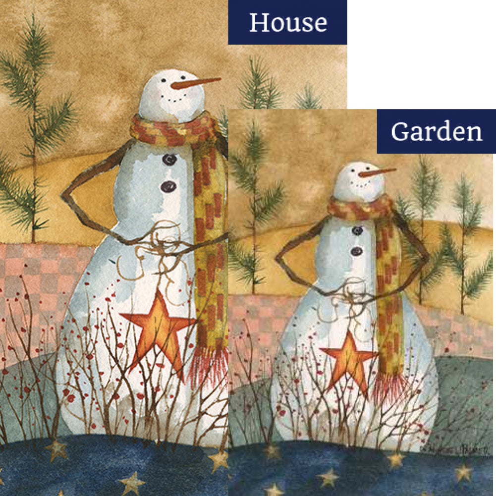 Americana Snowman Flags Set (2 Pieces)