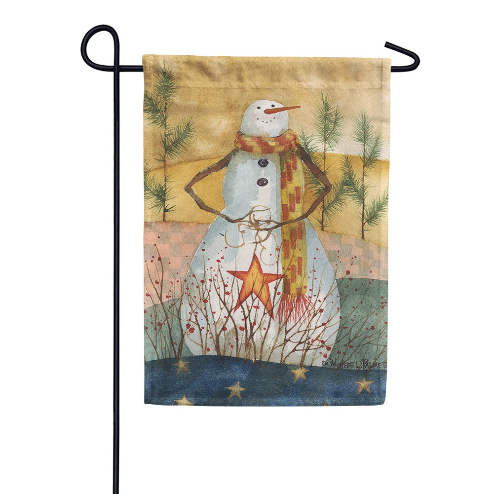 Americana Snowman Garden Flag