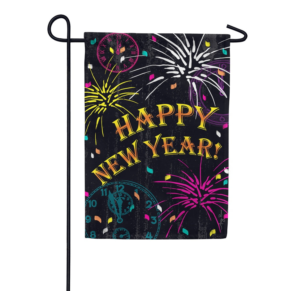 New Year Celebration Garden Flag