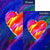 Heart in Blue Flags Set (2 Pieces)