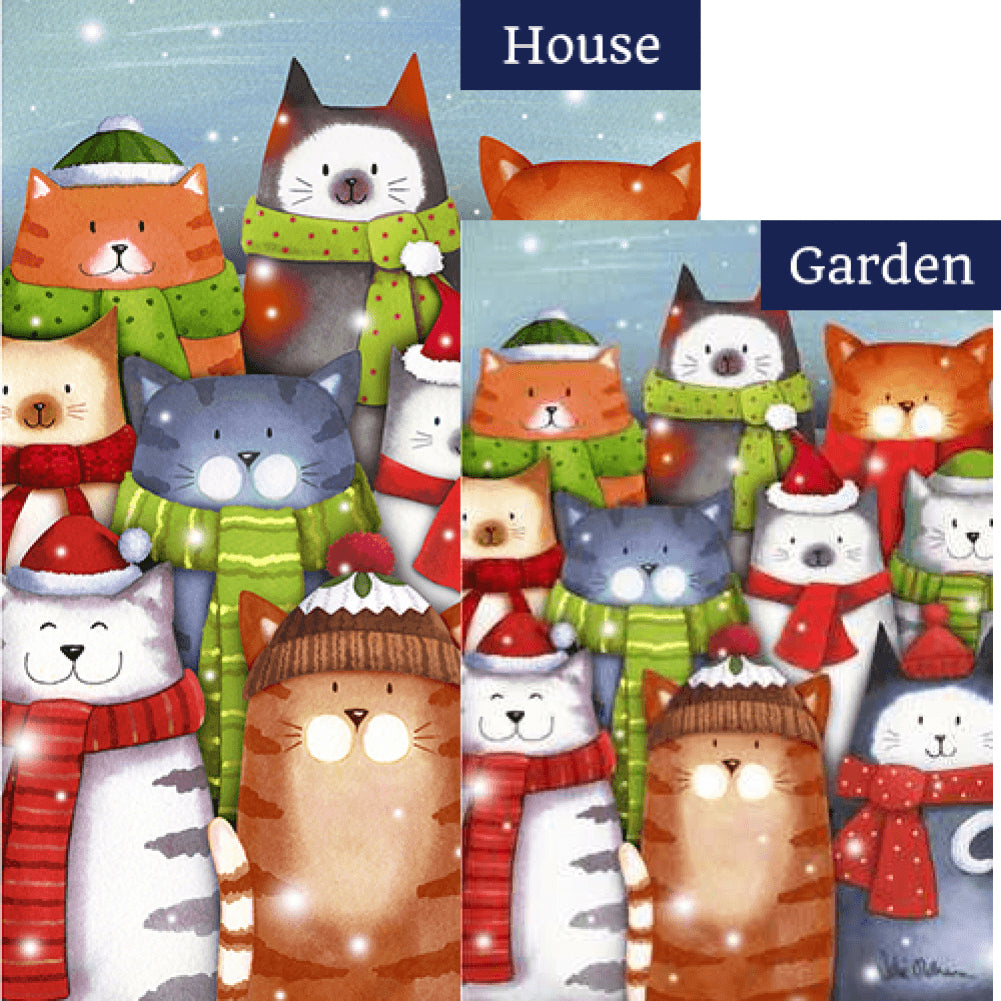 Cat Caroling Flags Set (2 Pieces)