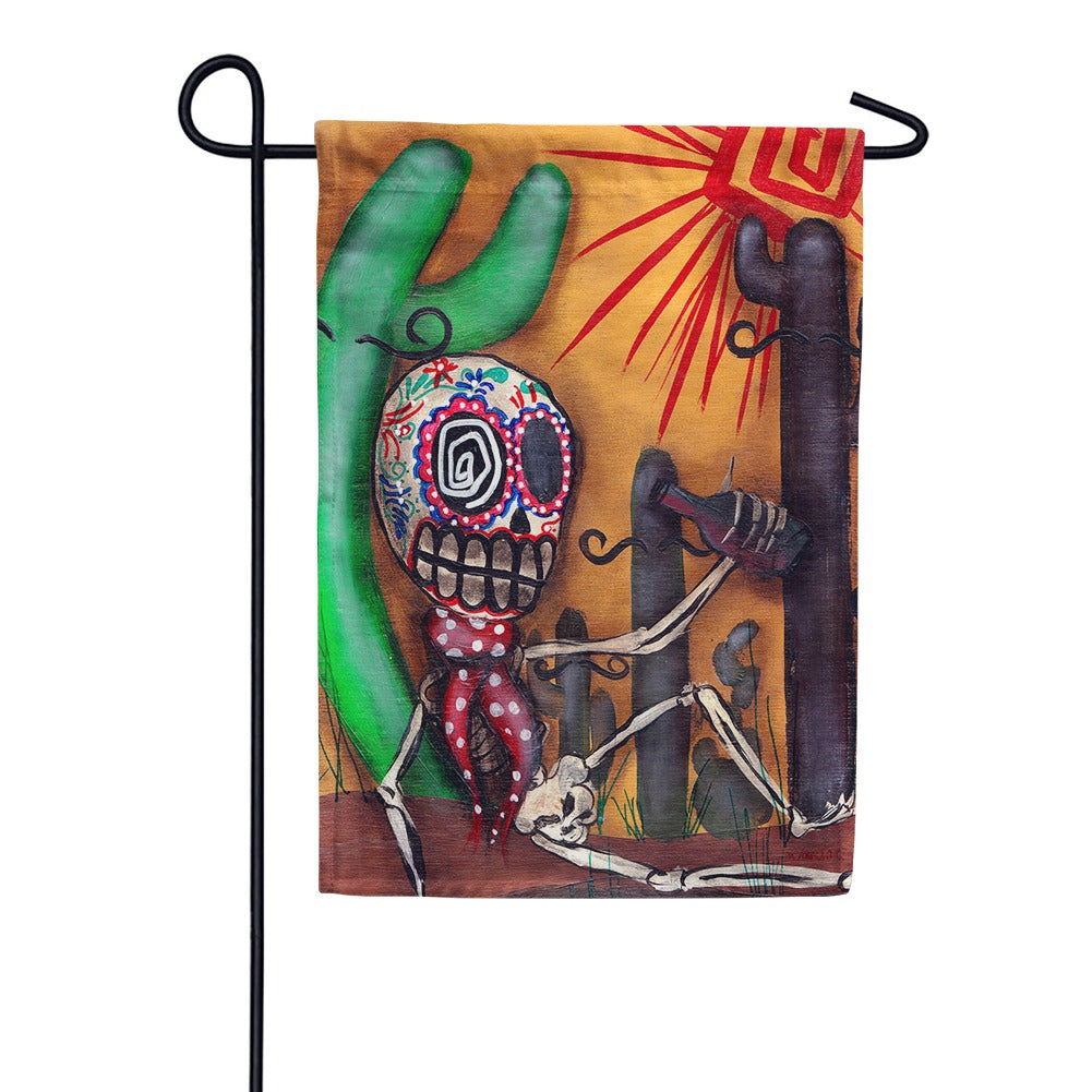 Sugar Skull Cactus Garden Flag