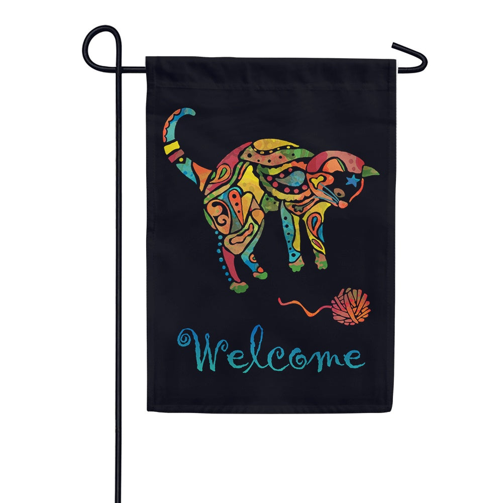 Yarn Cat Welcome Garden Flag