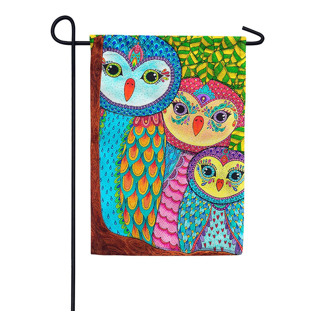 Owl Family Tree Garden Flag