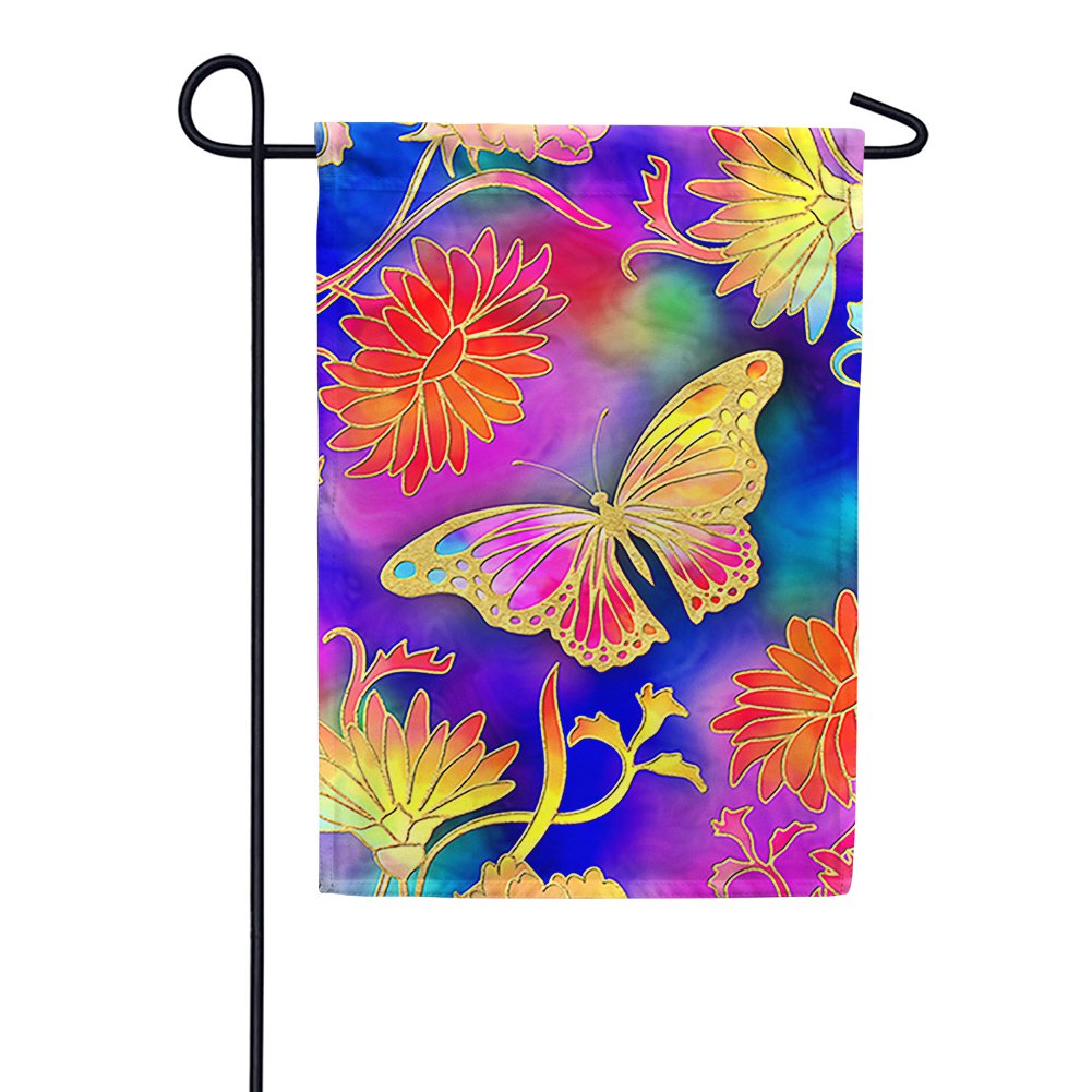 Glided Butterfly Garden Flag