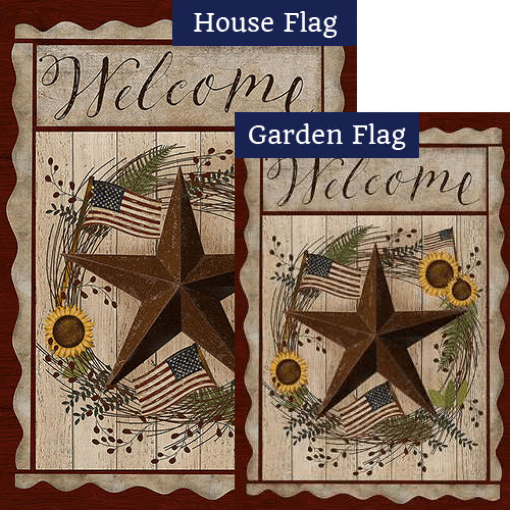 Barn Star Welcome Flags Set (2 Pieces)