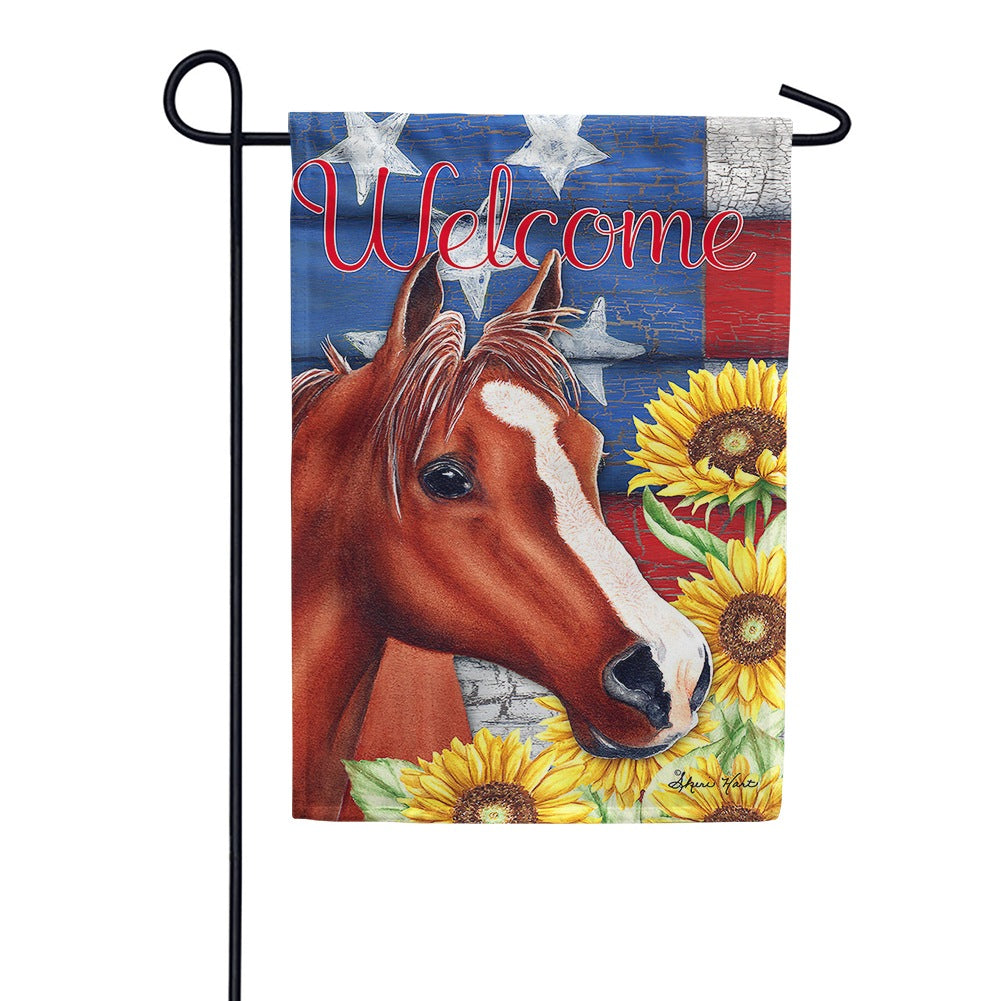 Sunflower Horse Garden Flag